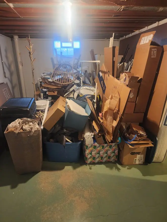 Roll-off dumpster container at job site for Yard Waste Dumpster Rental in Brookfield